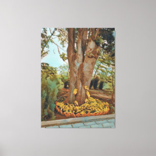 Avocado Tree & Philodendron Leaves Canvas Print