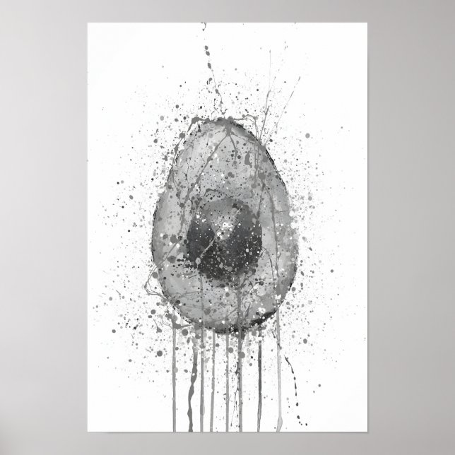 Avocado Vegetable Grey Poster (Front)