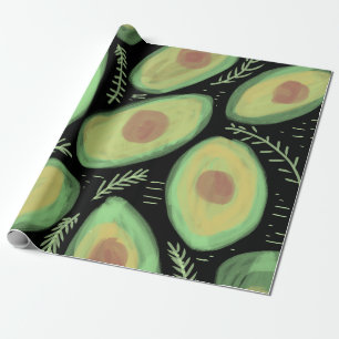 Avocado Watercolor Art Wrapping Paper