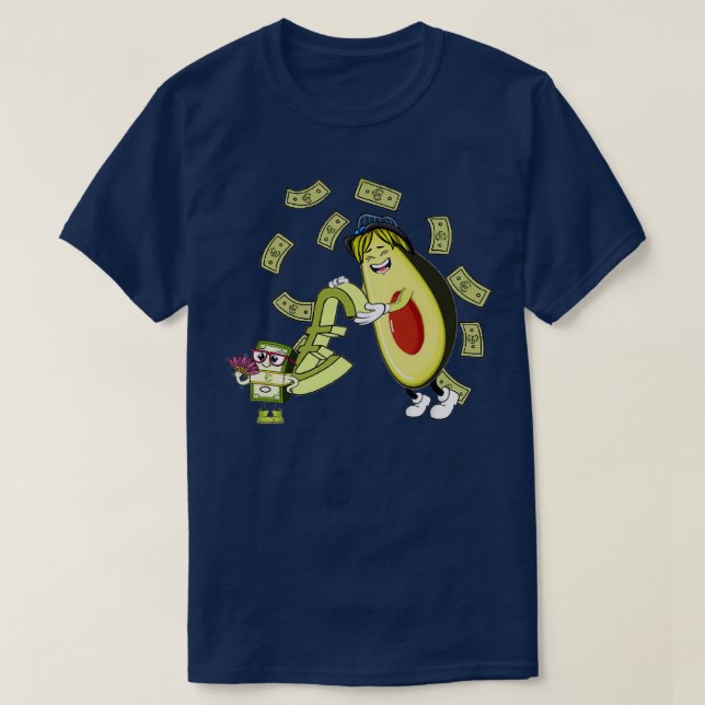 avocado with bundle of euro funny T-Shirt (Design Front)