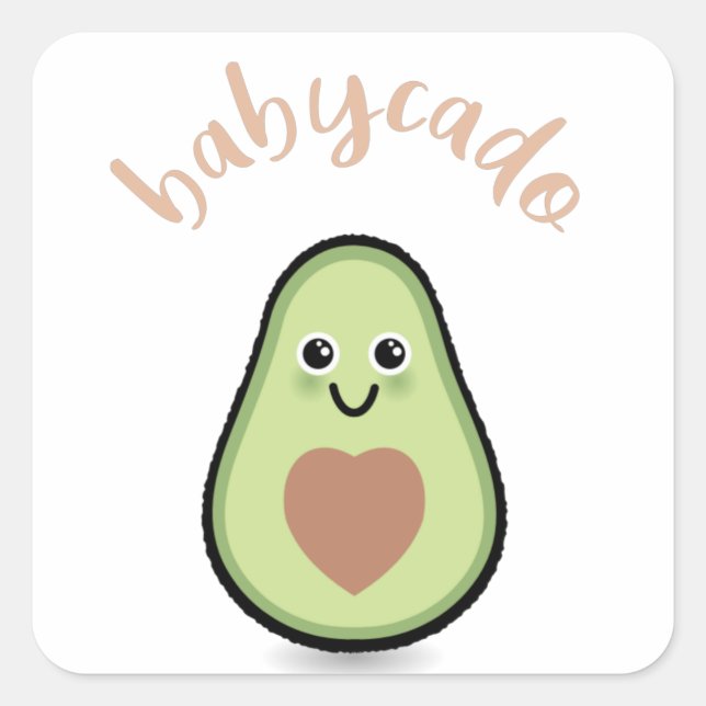 avocado with heart Babycado for a baby Square Sticker (Front)