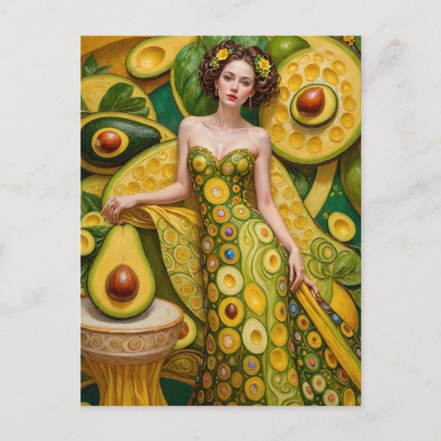 Avocado Woman With Extra Fingers Postcard (Front)