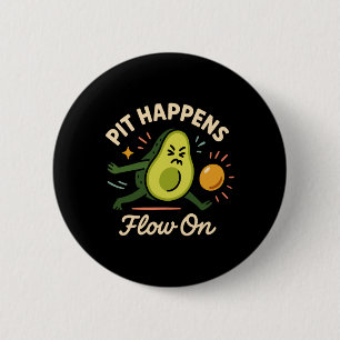 Avocado Yoga Funny Namaste Pun Plant-sed Fitness S 6 Cm Round Badge