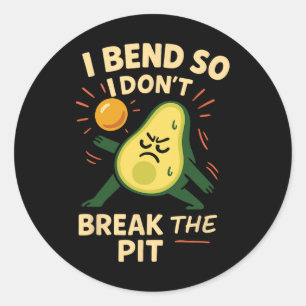 Avocado Yoga Funny Namaste Pun Plant-sed Fitness S Classic Round Sticker