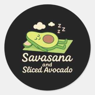 Avocado Yoga Funny Namaste Pun Plant-sed Fitness S Classic Round Sticker