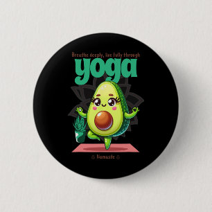 Avocado Yoga Namaste - Cute Kawaii Fitness And Hea 6 Cm Round Badge