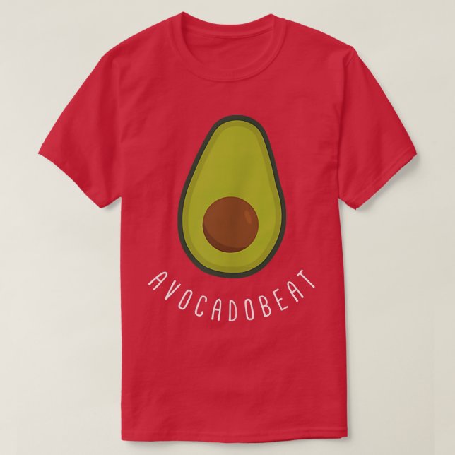 Avocadobeat Funny Vegan Avocado Heart  T-Shirt (Design Front)