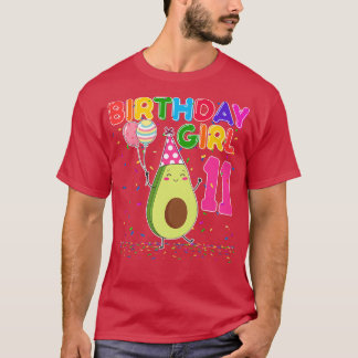 Avocados 11th Birthday Girl 11 Years Old Avocados  T-Shirt