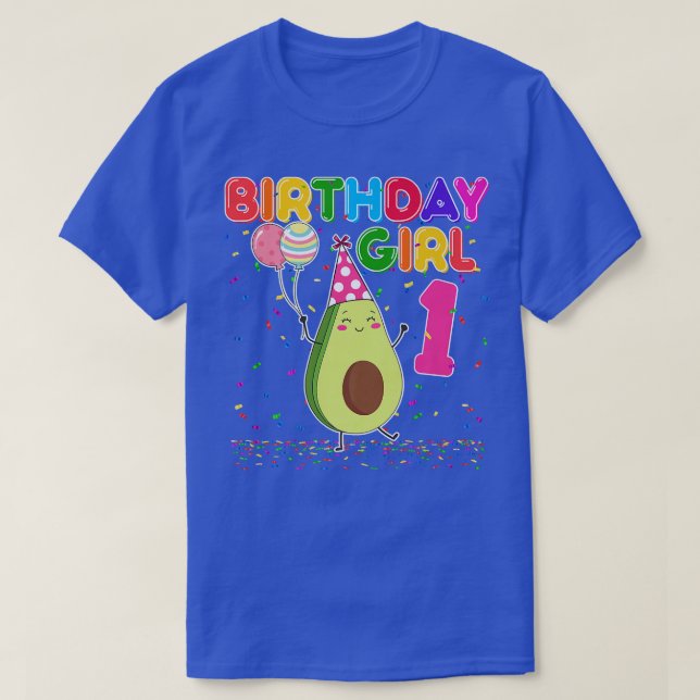 Avocados 1st Birthday Girl 1 Years Old Avocados Th T-Shirt (Design Front)