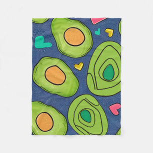 Avocados and Hearts Fleece Blanket