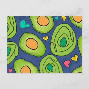 Avocados and Hearts Postcard