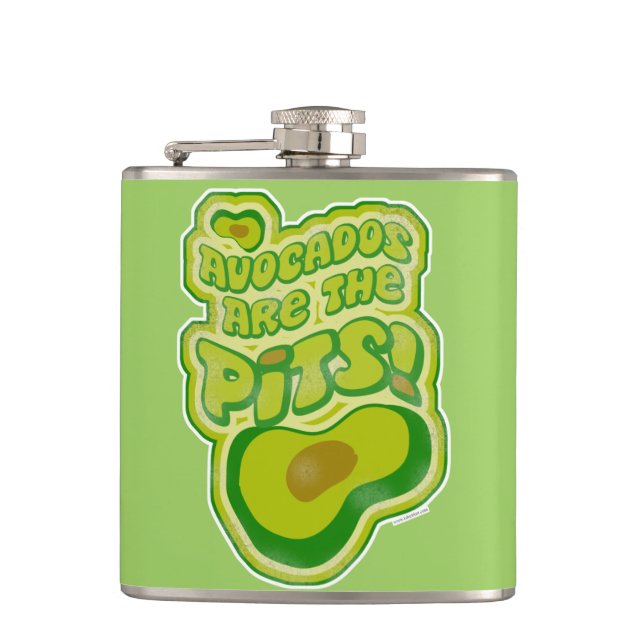 Avocados are the Pits Hip Flask (Front)