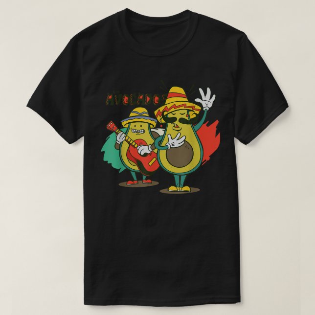 Avocados playing guitars  T-Shirt (Design Front)