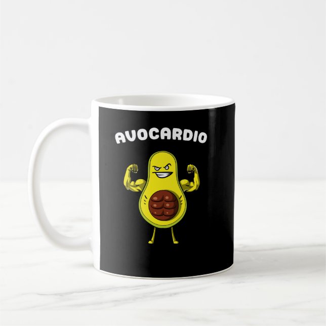 Avocardio Fitness Avocado Funny Vegan Workout Joke Coffee Mug (Left)