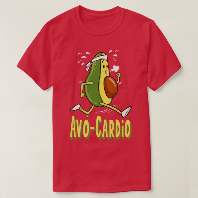 Avocardio Vegan Avocado Cardio Running T-Shirt (Design Front)