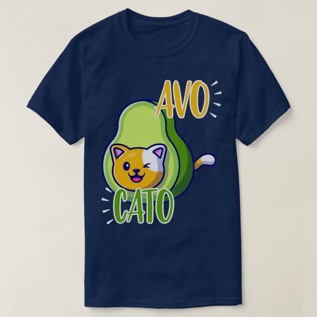 Avocato Avocado and Kitten Sticker T-Shirt (Design Front)