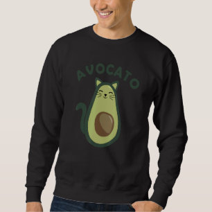 Avocato Avocado Cat Kitten Vegan Fur Nose Cute Cat Sweatshirt