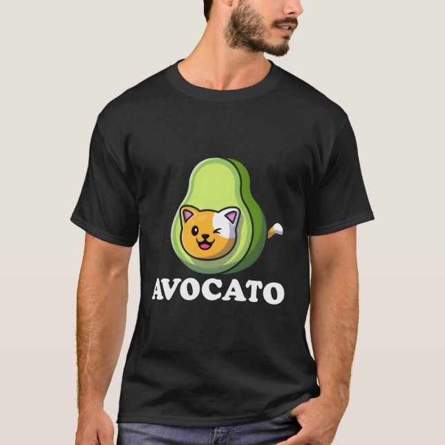 Avocato Avocado Cat Vegan Vegetarian Keto Diet T-Shirt (Front)