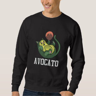 Avocato Basketball Vegan Avocado Cat Sweatshirt