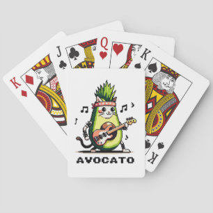 Avocato Bassist - Punk Cat Avocado Pixel Art Playing Cards