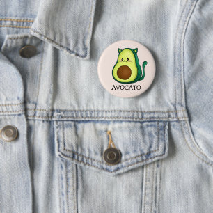 Avocato Cat Avocado Pun  6 Cm Round Badge