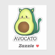 Avocato Cat Avocado Pun Custom-Cut Vinyl Sticker