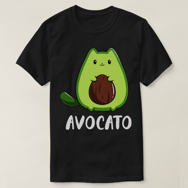 Avocato Funny Avocado Lover Cat T-Shirt (Design Front)