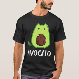 Avocato Funny Cute Cat Avocado Vegan And Cat Lover T-Shirt