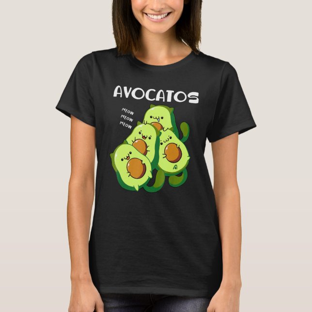 Avocatos  Avocado Cat Cute Cat Mom Dad Cat T-Shirt (Front)