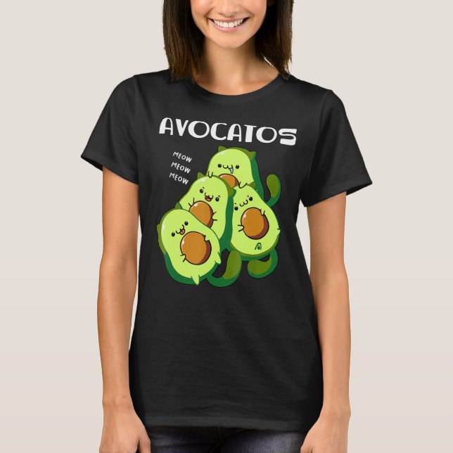 Avocatos  Avocado Cat Cute Cat Mum Dad Cat T-Shirt (Front)