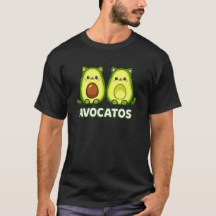 Avocatos Cute Avocado Cat Pun Food Art Design T-Shirt