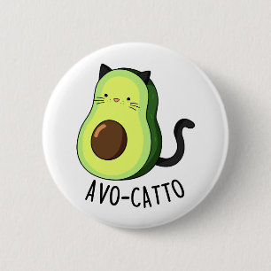 Avocatto Cute Avocado Cat Pun 6 Cm Round Badge