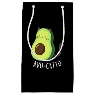 Avocatto Funny Avocado Cat Pun Dark BG Small Gift Bag