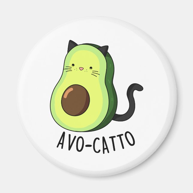 Avocatto Funny Avocado Cat Pun  Magnet (Front)