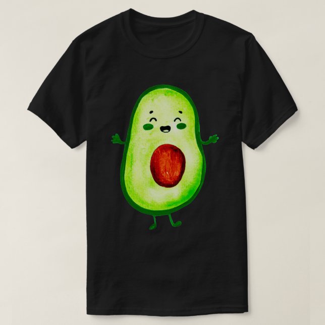 Avocuddle cutie avocado watercolor drawing T-Shirt (Design Front)
