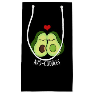 Avocuddles Funny Avocado Couple Pun Dark BG Small Gift Bag