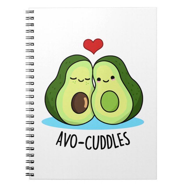 Avocuddles Funny Avocado Couple Pun  Notebook (Front)