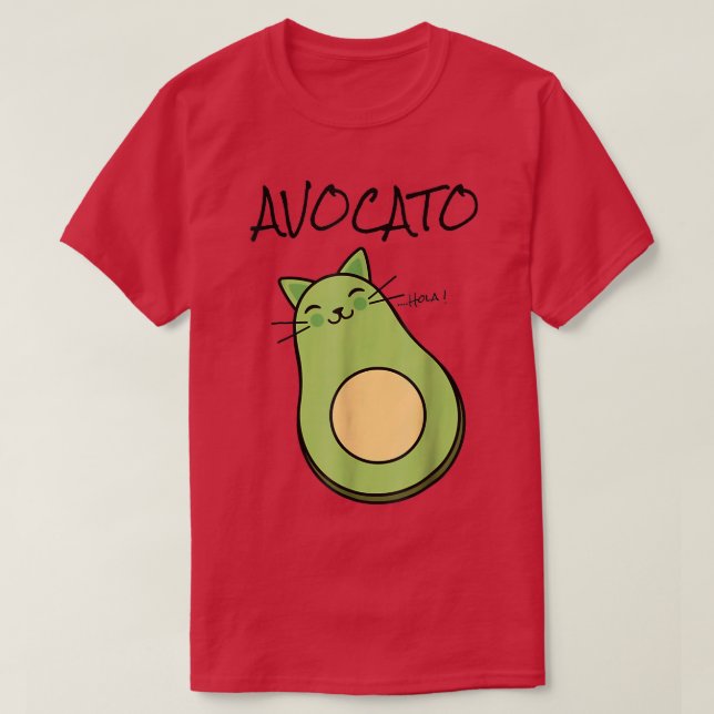 Avogato Avocado Cat Kitty Funny Meow Cinco De Mayo T-Shirt (Design Front)