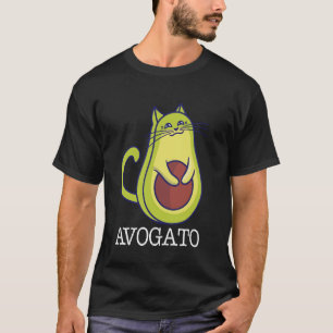 Avogato Avocado Funny Cute Cat Vegan T-Shirt