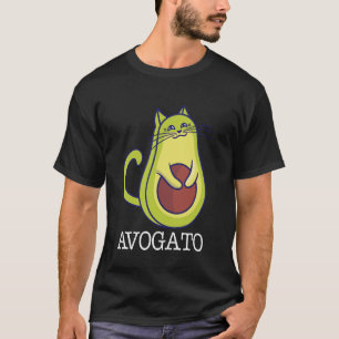 Avogato Avocado Funny Cute Cat Vegan T-Shirt