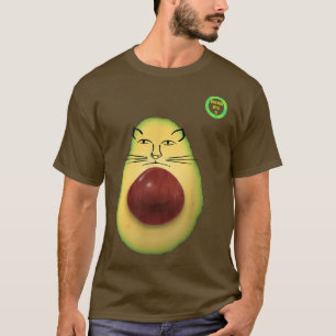 AVOGATO AVOCADO KITTY KAT CAT FACE T-Shirt