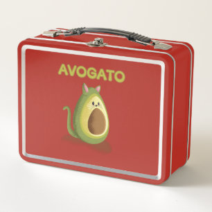 Avogato Cat - Avocado Gift For Cinco De Meow Fan Metal Lunch Box