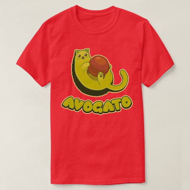 Avogato Cat Avocado T-Shirt (Design Front)