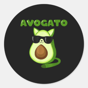 Avogato Cat Cinco De Mayo Meow Avogado Classic Round Sticker