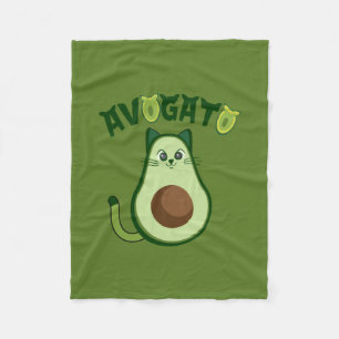 Avogato Cat   Cute and Funny Avocado Cat   Aguacat Fleece Blanket