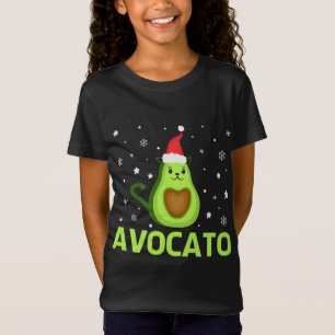Avogato Christmas Cute Cat Avocado Funny Xmas desi T-Shirt