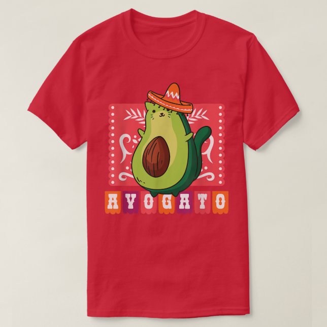 Avogato Funny Avocado Cat  T-Shirt (Design Front)