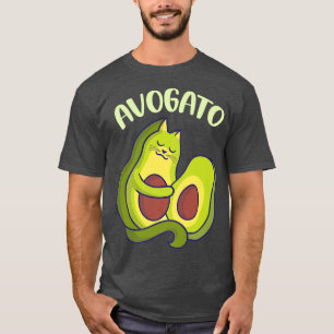 Avogato Funny Cat Avocado Cute Cat Lover Distresse T-Shirt
