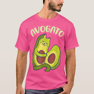 Avogato Funny Cat Avocado Cute Cat Lover Distresse T-Shirt