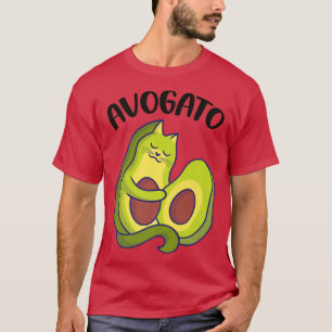 Avogato Funny Cat Avocado Cute Cat Lover Distresse T-Shirt